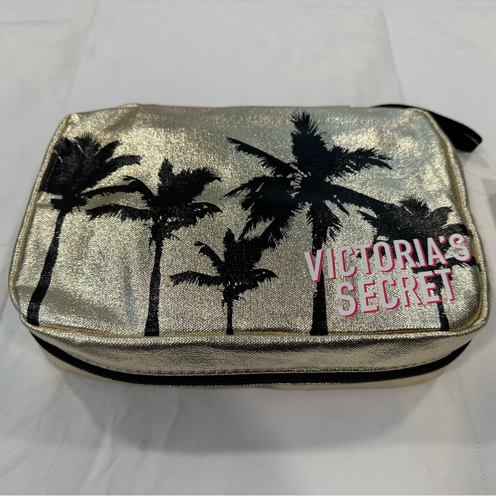 NWT Victoria’s Secret Gold Makeup Case